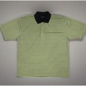 Striped Polo Shirt Mens XL Green Black Siegfried & Company Golf S/Slv Textured